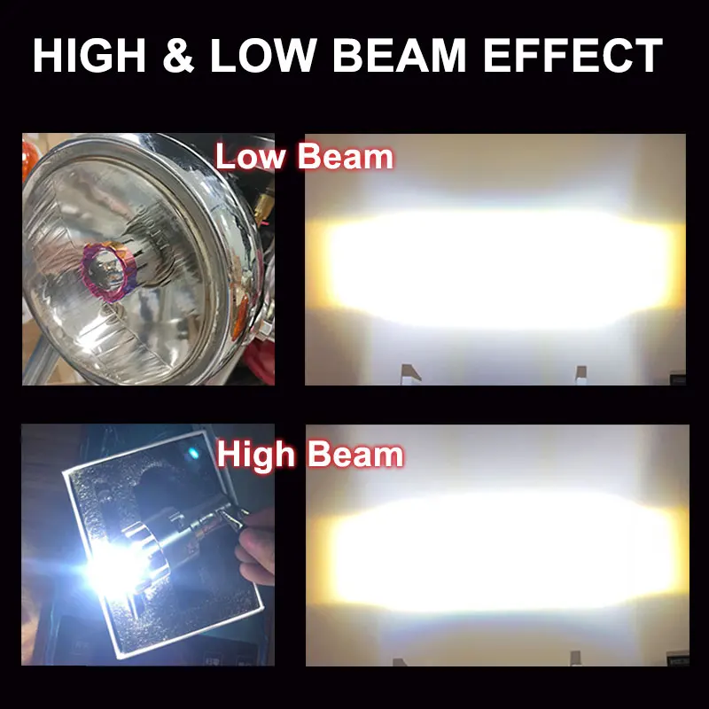 H4 H6 BA20D светодиодный мотоциклетный Мини проектор Объектив головной светильник лампа Canbus противотуманный светильник Hi Lo лампа скутер аксессуары мото супер яркий