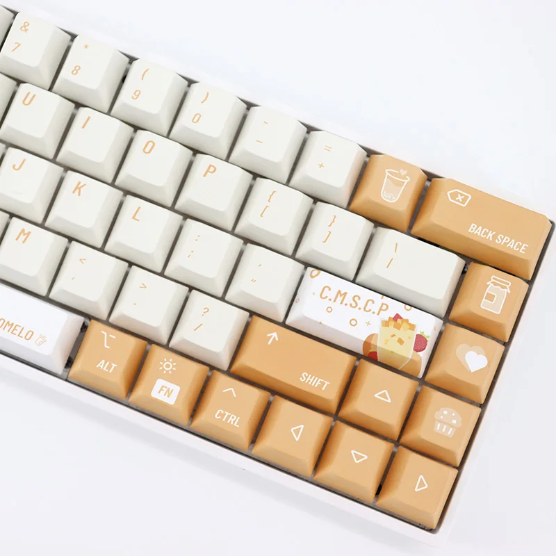 Gmk Yangzhi Ganlu Refrigerado Manga Sago Creme Pomelo Tema Keycap Pbt Tintura Sublimação Teclado Mecânico Chave Boné Perfil Cereja - Imagem 2