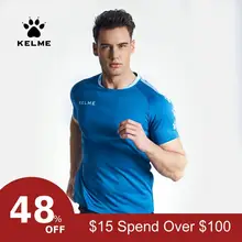 Kelme мужские футбольные Джерси дышащие индивидуальные спортивные тренировочные Джерси с коротким рукавом быстросохнущие футболки 3891060