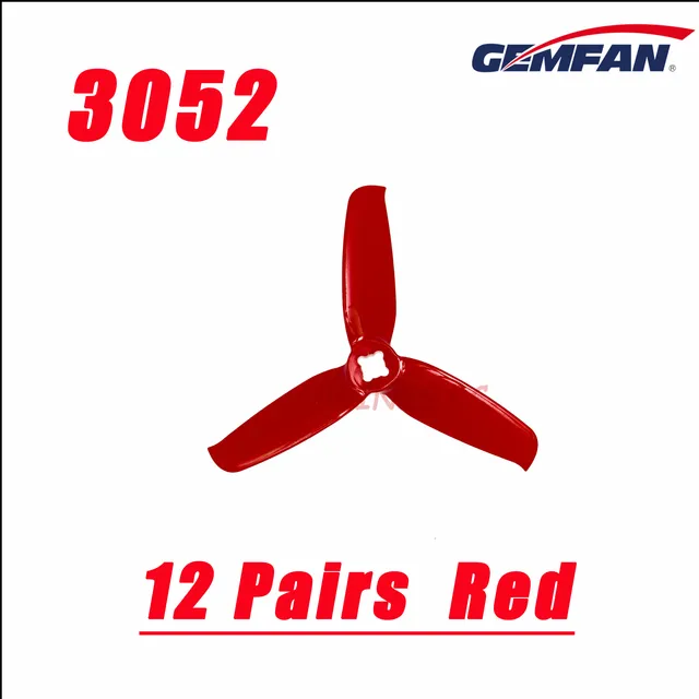 24pcs / 12pair Gemfan Flash 3052 3-Blade PC Propeller 1.5mm For FPV Racing Freestyle 3inch Toothpick Cinewhoop Ducted Drones