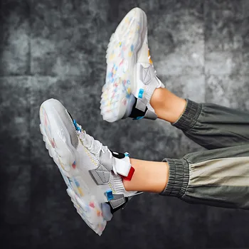 

Men's Casual Shoes Breathable Lace Up Men Shoes High quality rubber sole trendy sneakers Male Comfort Mesh Sneakers Zapatillas