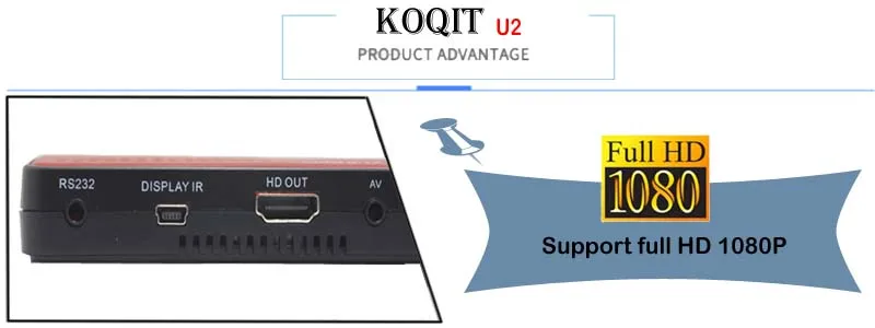 Koqit U2 DVB-S2X DVB-S2 FTA спутниковый ресивер спутниковый декодер iPTV рецептор скам/Newcam Авто Biss ключ USB Wifi/RJ45 Youtube