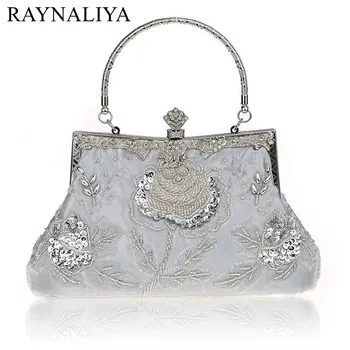 

Luxury Handbag Women Bag Designer Handmade Beaded Sequins Shoulder Bridal Party Retro Embroidered Dinner Purse SFX-A0035