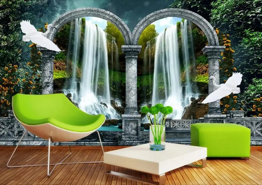 customize home decor wallpaper for living room bedroom Waterfall water 3D photo wall paper | Обустройство дома