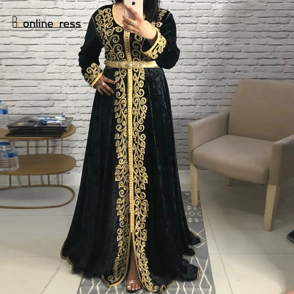 

Bbonlinedress Moroccan Caftan Evening Dresses Embroidery Long Evening Dress Sleeve Arabic Muslim Arabic Party Gowns Plus Size