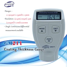 BENETECH GM211 0-1500um высокой точности прибор для измерения толщины покрытий Магнитный/немагнитные автомобильные блочный прибор для измерения толщины