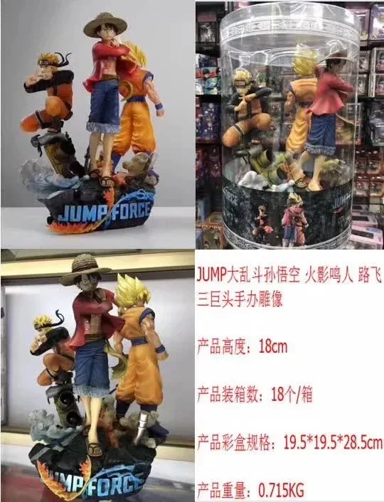 

One Piece Jump Disorderly Bucket Luffy Naruto Uzumaki Naruto Sun Wukong Big Three Statue Garage Kit