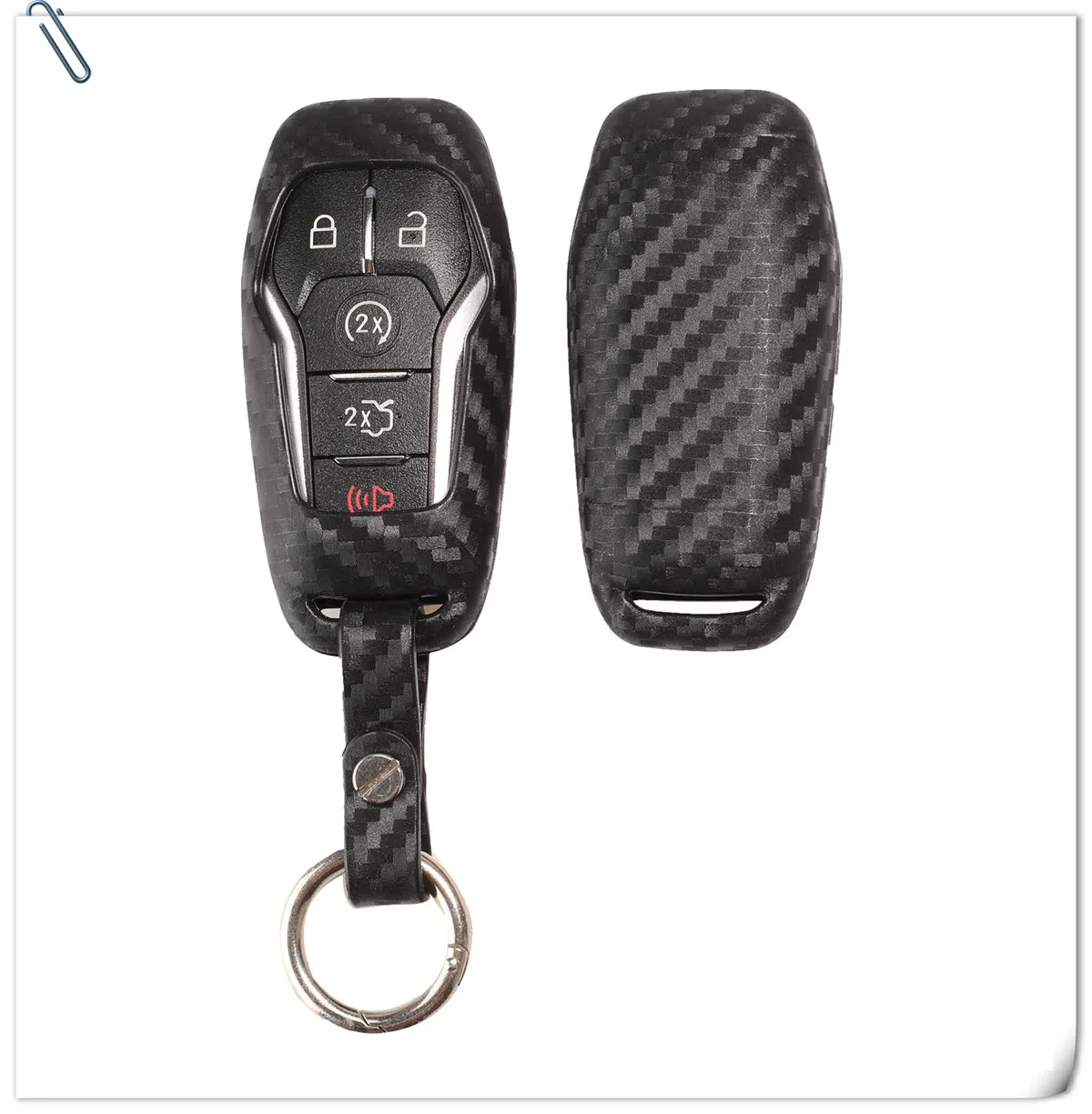 Keyforkess Cover per chiave automatica in Silicone morbido in fibra di carbonio per Ford Lincoln Escape Explorer Flex Flex Taurus Fusion Car Styling 10 Keyforkess Cover per chiave automatica in Silicone morbido in fibra di carbonio per Ford Lincoln Escape Explorer Flex Flex Taurus Fusion Car Styling - H686243e04521433a8d0a6c4b33c8a1b4m