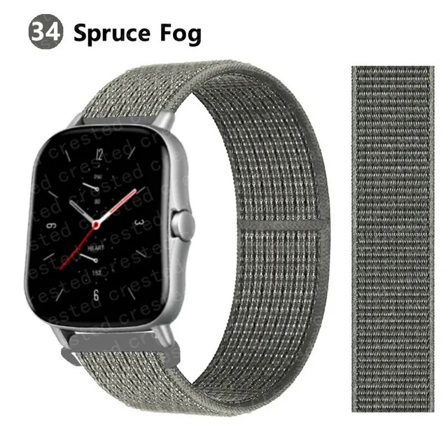 20/22mm Nylon band For Amazfit GTS/2/2e/GTS2 Mini/GTR 3 Pro 42mm/47mm/GTR2/2e/stratos 2/3 Sport Loop Bracelet Amazfit bip strap sprucc fog 34