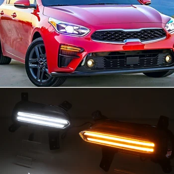 

Car Flashing 1 Pair LED Daytime Running Light Flowing Turn Signal Relay 12V Car DRL Fog Lamp For Kia K3 Cerato 2018 2019 2020