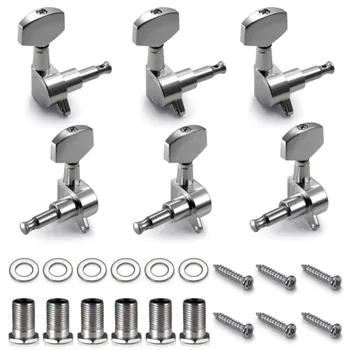 

6 PCS/lot 3L 3R Tuning Pegs Full Sealed String Locking Tuner Machine Heads Buttons Chrome with Screws For Elastic Guitar