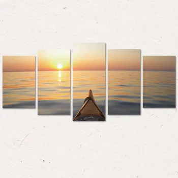 

Seaside Wharf Five-Piece Painting Living Room landscape Sofa Wall Decorative Painting Mural Frameless Mural Poster