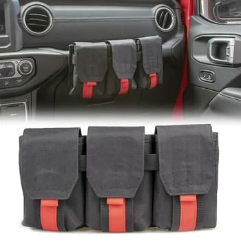 

1 Piece Black Dashboard Co-Pilot Handle Storage Bag Fittings For Jeep Wrangler JK JL 07-19 Stowing Tidying