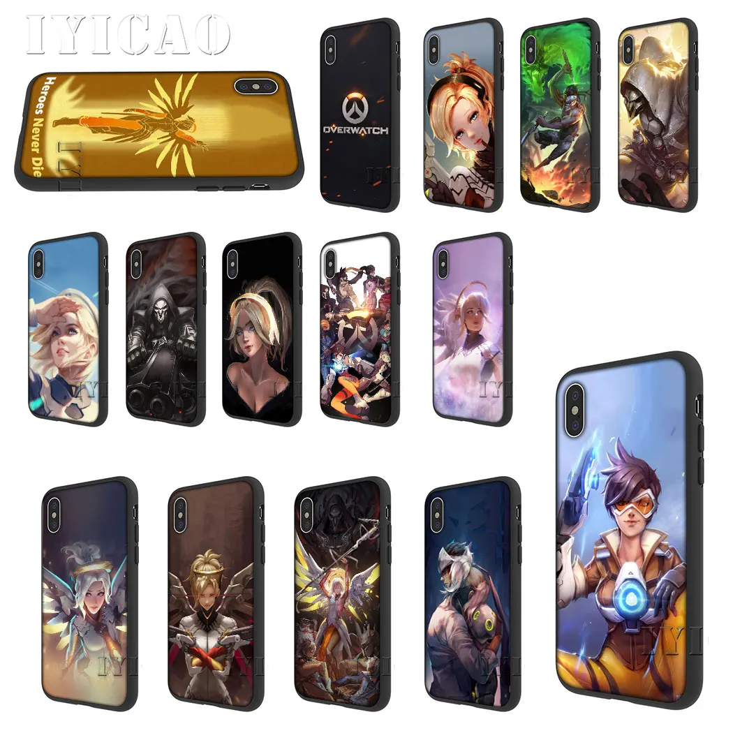 IYICAO Overwatch mercy Мягкий силиконовый чехол для iPhone 5 5S SE 10 X XS XR Max 6 6s 7 8 Plus 11 pro max |