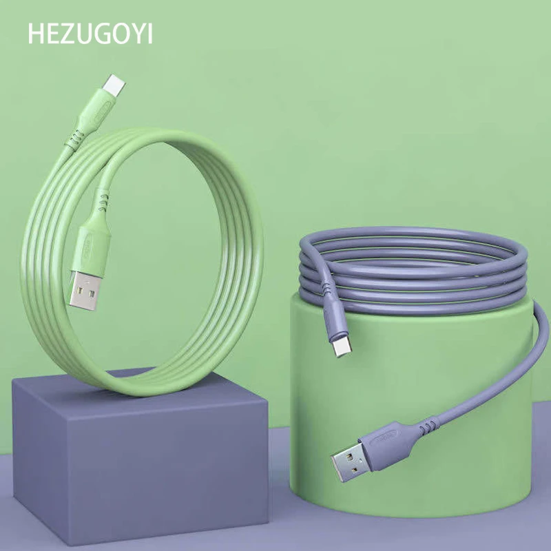 3A Type C USB Cable For Samsung Xiaomi Redmi Liquid Soft Silicone Micro Type-C Charger Data Cord Super Fast Charge Charging Wire | Мобильные