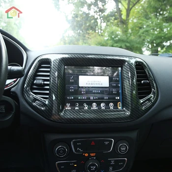 

1 Piece ABS Carbon Fiber Car Center Control Navigation Cover Trim Sticker Case For Jeep Compass 2017 2018 2019 Auto Accessories