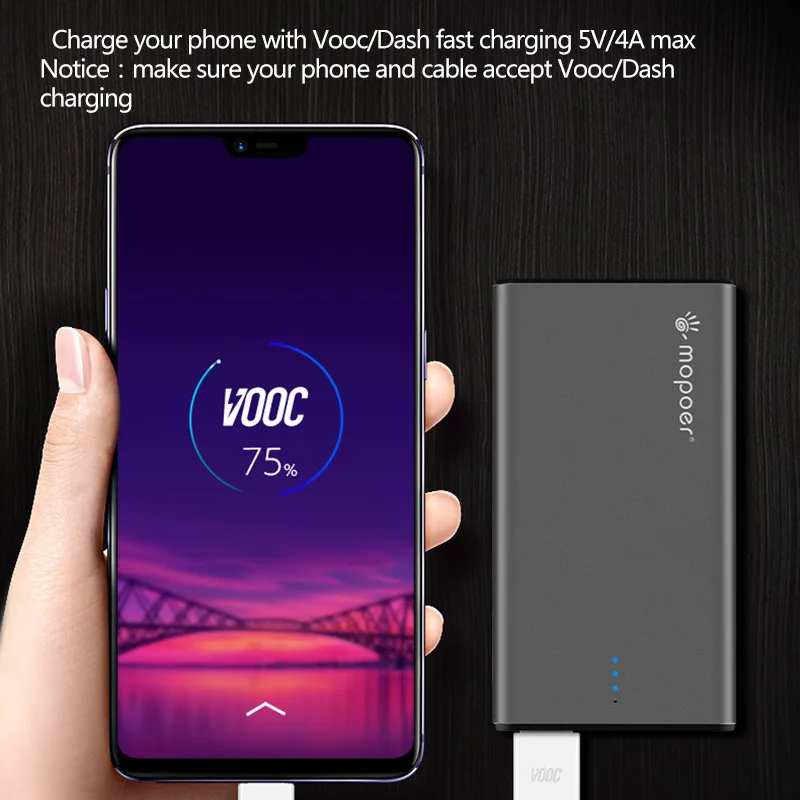 TUOSHIKE 10000mah power Bank 5V 4A Vooc быстрое зарядное устройство для Oneplus 7 5T 6 6T Oppo R15 R13 huawei Xiaomi samsung быстрое зарядное устройство