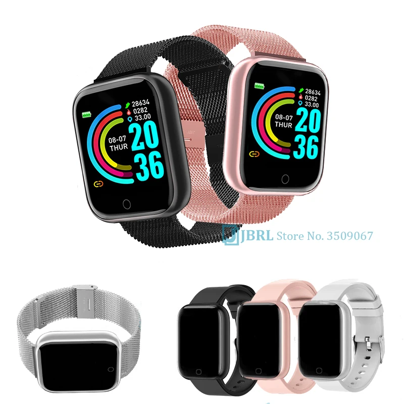 2021 Ladies Sport Bracelet Smart Watch Women Smartwatch Men Smartband Android IOS Waterproof Fitness Tracker Smart Clock Mens