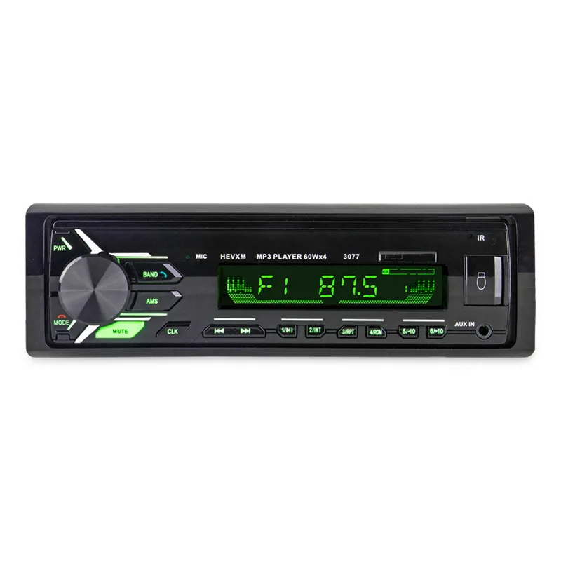 3077 Автомобильный MP3 мультимедийный плеер Автомобильный Радио Bluetooth мультимедийный MP3 плеер 1din Aux вход приемник Bluetooth стерео радио - Цвет: 3077