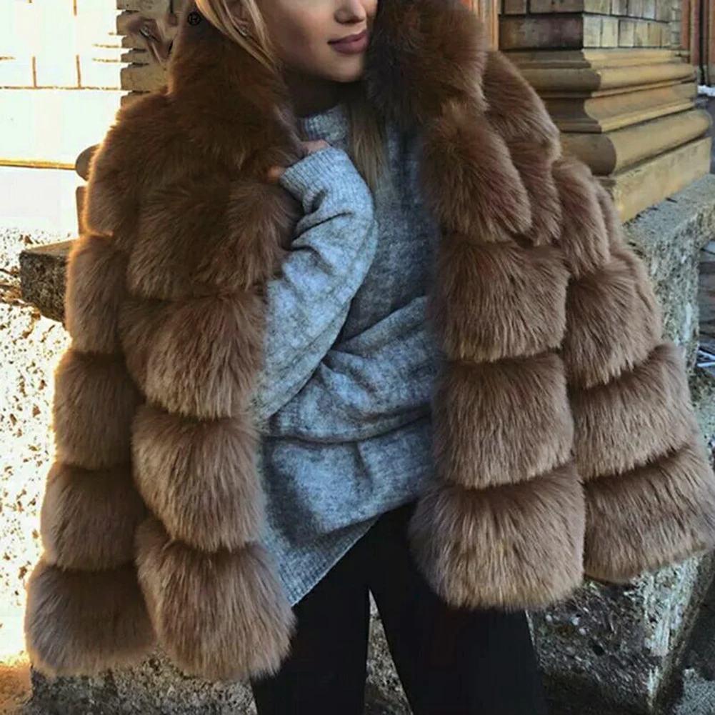 Винтажное пушистое пальто из искусственного меха, женское короткое меховое пальто из искусственного меха, зимняя верхняя одежда, пальто, Осеннее повседневное праздничное пальто, куртка, верхняя одежда