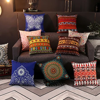 

45cm Cases Retro Cartoon Printed Cushion Waist Throw Pillows case Household Sofa Bedroom Cushions Decorative