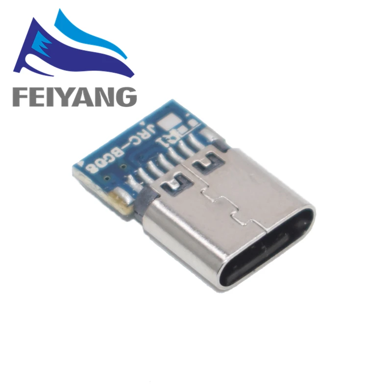 10 Stück USB 3.1 Typ C Stecker 24 Pins Stecker/Buchse Buchse Adapter auf Lötdraht und Kabel 24 Pins Unterstützung PCB Board – Detail 12