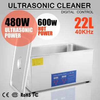 

Ultrasonic Device, Ultrasonic Cleaning Device with Heating, Digital Timer for Glasses, Jewellery, False Teeth, Coins 22L