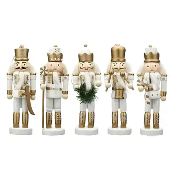 

5Pcs/set Wood Nutcracker Soldiers Christmas Gift Set Classic Nutcracker Doll Decoration for Office Home Christmas kids Gift 12CM