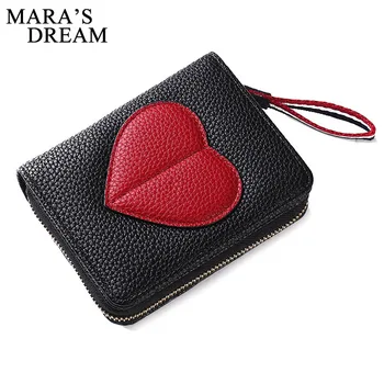 

Mara's Dream 2019 Ladies Heart-Shaped Wallet Short Zipper Wallet Japanese And Korean Youth Women's Cross-Section Wallet Purse