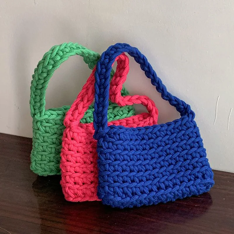 Super Bulky Chunky Yarn Thick diy hand-Knitting bag Soft wool korean woman  Giant Yarn DIY Hand-knit Big Cotton Lady handbag - AliExpress