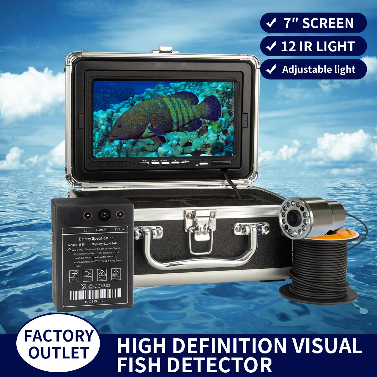 WF13plus Portable Fish Finder Camera Underwater Fishing