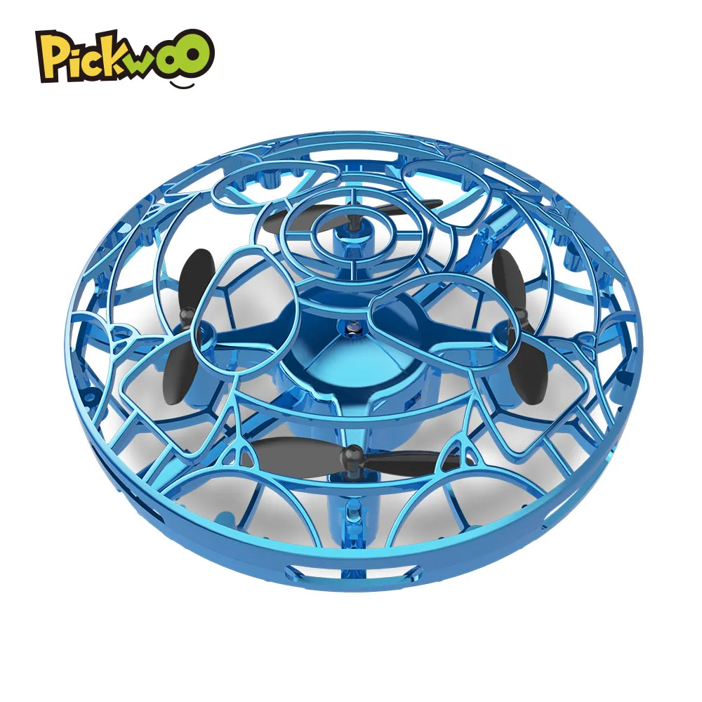 Pickwoo Атлетическая антистрессовая ручная мини игрушка ротатор Дрон светодиодный Спиннер для пальцев вращающийся Детский Рождественский подарок RC Helicopt - Цвет: Синий