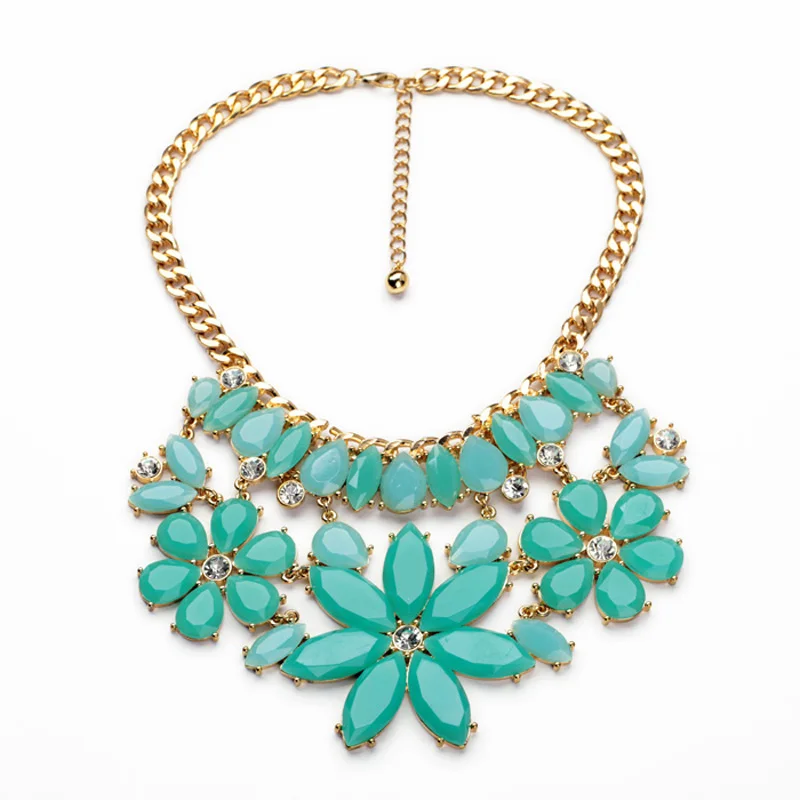 Массивное ожерелье в стиле Бохо с голубым цветком|collier fashion|women statement necklaceboho necklace |