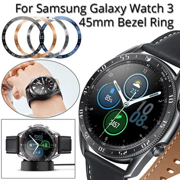 

For Samsung Galaxy Watch 3 45MM Scale Watch Ring Adhesive Cover Metal Comfort & Secure Design Safe & Strong Attachment