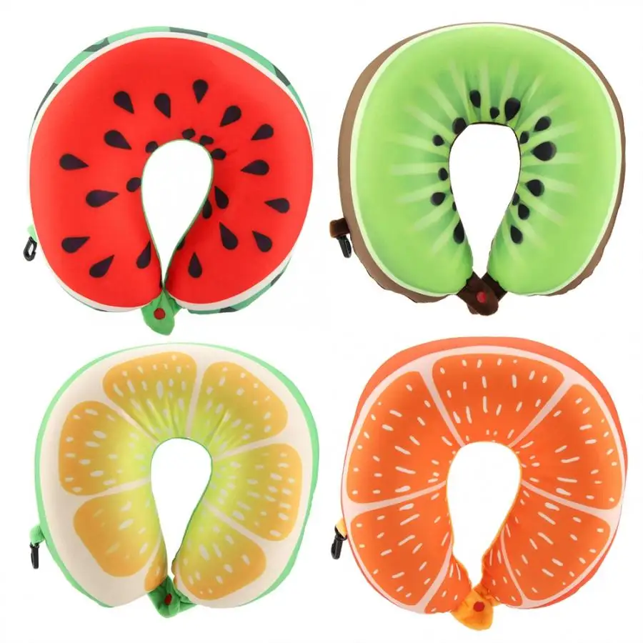 

U-shape Pillow Student School Nap Travel Pillow Cushion Beautiful Fruit Pattern Neck Pillow for Home Office Pillow