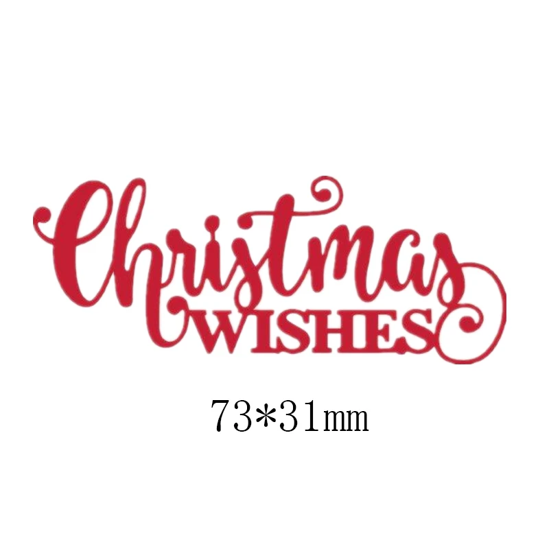 Picture 8 Merry Christmas Sending Greetings Let It Snow Phrases Metal Cutting Dies Stencil for DIY Scrapbooking Paper Cards Craft New - Цвет: Picture 8