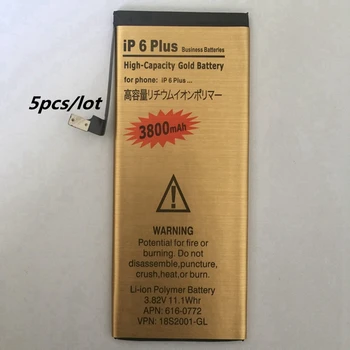 

5pcs/lot for iphone 6plus Internal Replacement Battery 3800mAh Replacement Rechargeable lithium Battery for Apple iphone 6 plus