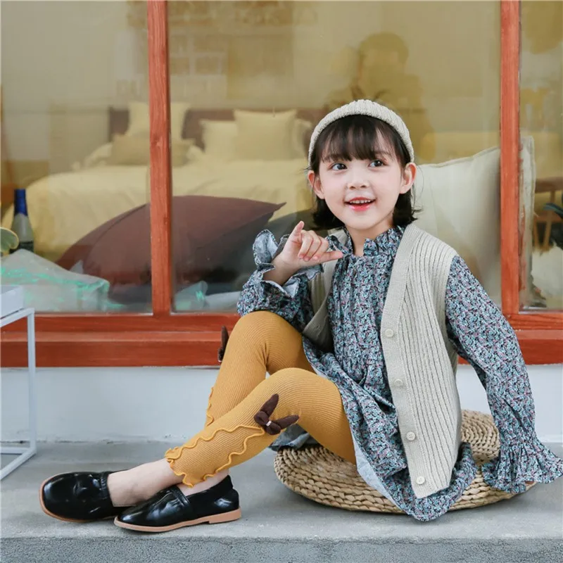 Baby Cute Leggings Lovely Newest Baby Girls Leggings Kids Bow-knot Elastic Long Trousers Fit For 0-6Y Girl Pants