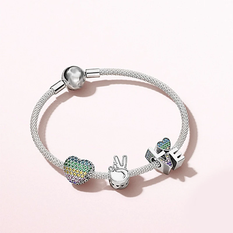 Ювелирные изделия XIAOYI,, 925 пробы, серебро, 1:1, новинка, Пандоры, молодёжный, милый, жесты, кролик, любовь, браслет, отправлен своей подруге