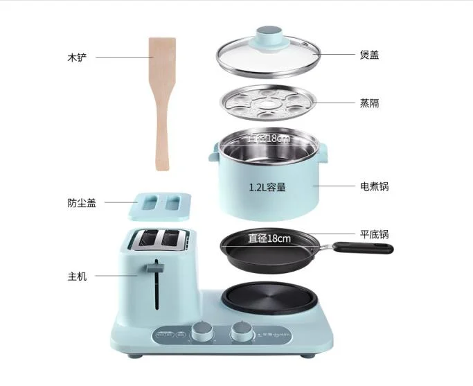 Donlim DL-3405 3in1 breakfast maker Bread machine Coffee roaster household breakfast machine Fried Eggs steamer pan 220-230-240v