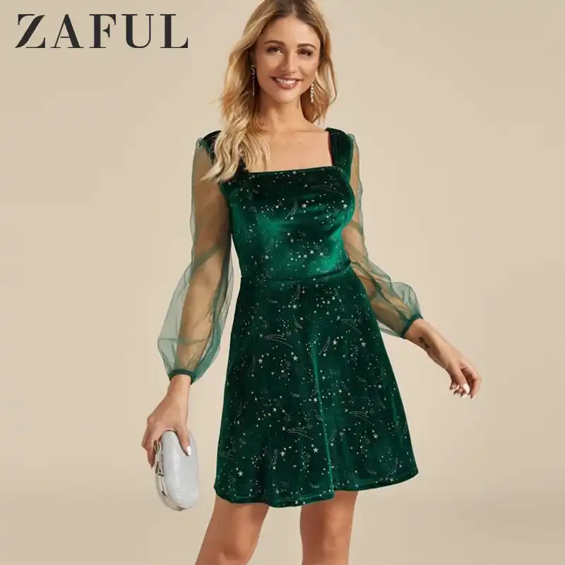 Zaful velvet star dress Clearance