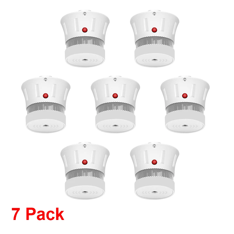 

CPVan 7pcs/Lot mini smoke detector smoke alarm CE EN14604 Listed 10 years battery photoelectric detector sensor rookmelder