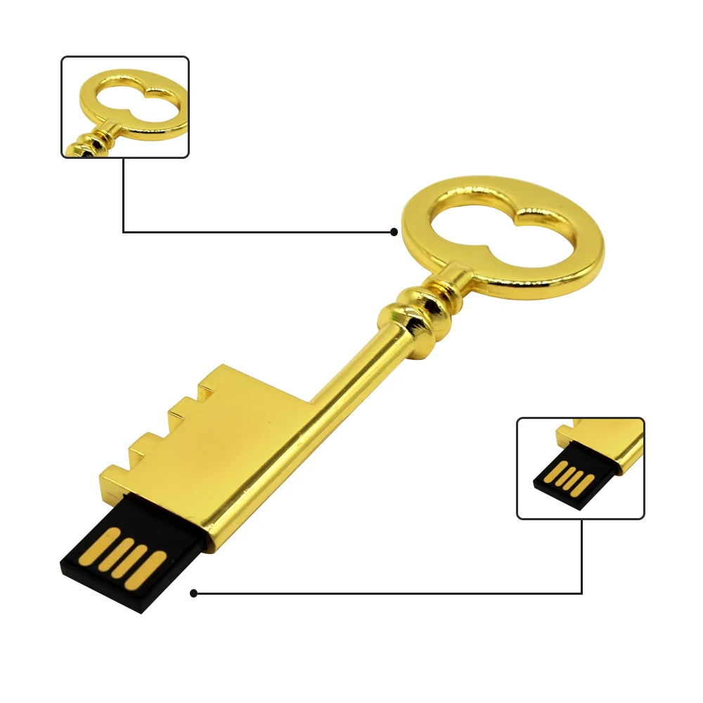 USB 2 0 металлический флеш накопитель в виде ключа 64 ГБ 32 оперативной памяти 16 Гб