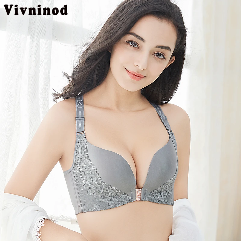 

Y-stype Seamless Front Closure Bras Push Up Back Beauty Bras Sexy Lace Women Bras WireFree Brassiere Plus Size BCDE Cup 34 To 52