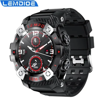 

LEMD Smart Watch Men 360*360 HD Wireless Bluetooth 5.0 Earphone 2 In 1 Sport Smartwatch