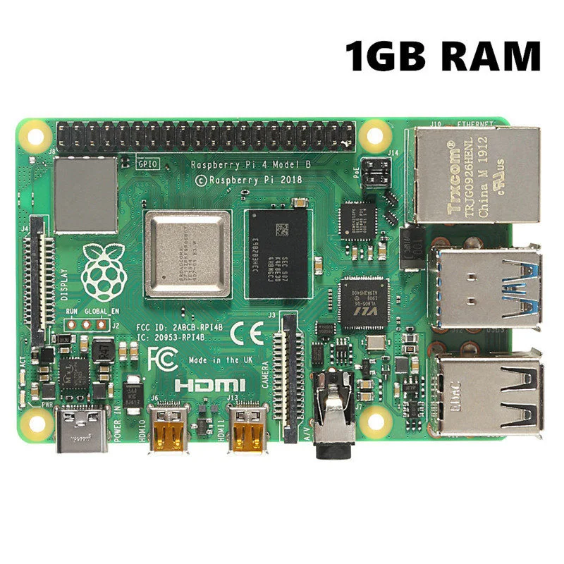 Последние Raspberry Pi 4 Model B с 1/2/4gb Ram Bcm2711 4 ядра Cortex-a72 Arm V8 1,5 ГГц Поддержка 2,4/5,0 ГГц Wi-Fi Bluetooth 5,0 - Комплект: 1GB