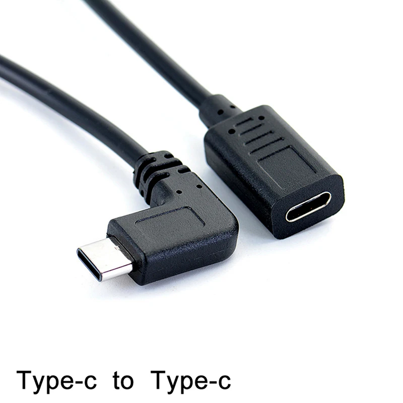 90 Degree Type-c USB Male to Type-C Female Extension OTG Cable Extender Cord cable 27cm
