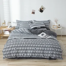 Parure de lit européenne moderne pour adultes, motif géométrique, ensemble de literie de luxe, couvre-lit à rayures, taies d'oreiller, housse de couette, drap