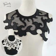 White/Black Embroidery Lace Neckline Fabric DIY Organza Lace Collar trim Clothes dress Sewing Applique Supplies Accessories