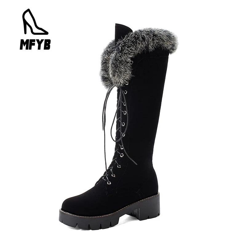 

MFYB Women's boots 2019 winter new style comfortable with women's shoes 35-43 large size suede high tube rider boots tide